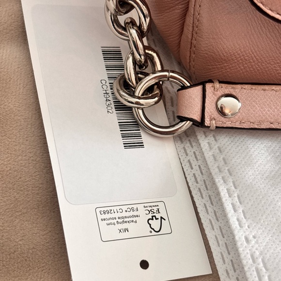 COACH Small Campbell Turnlock Blush Pink Leather Crossbody Camera Bag - Picture 5 of 13